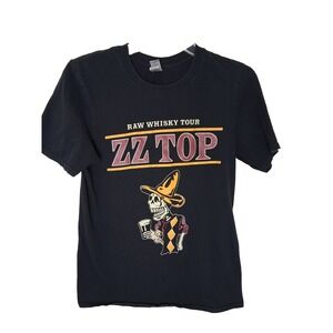 ZZ Top Raw‎ Whiskey Tour Size Small Graphic Print Double Sided Band Tee Cotton